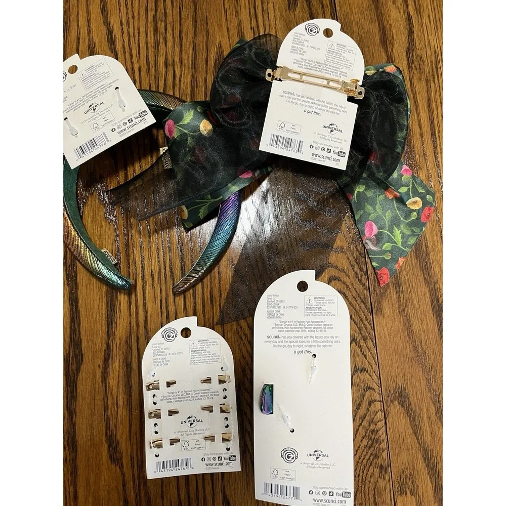 Lot Of 4 Scunci by Conair WICKED Hair Accessory Elphaba Headband Clips Bow Claw - Picture 5 of 5